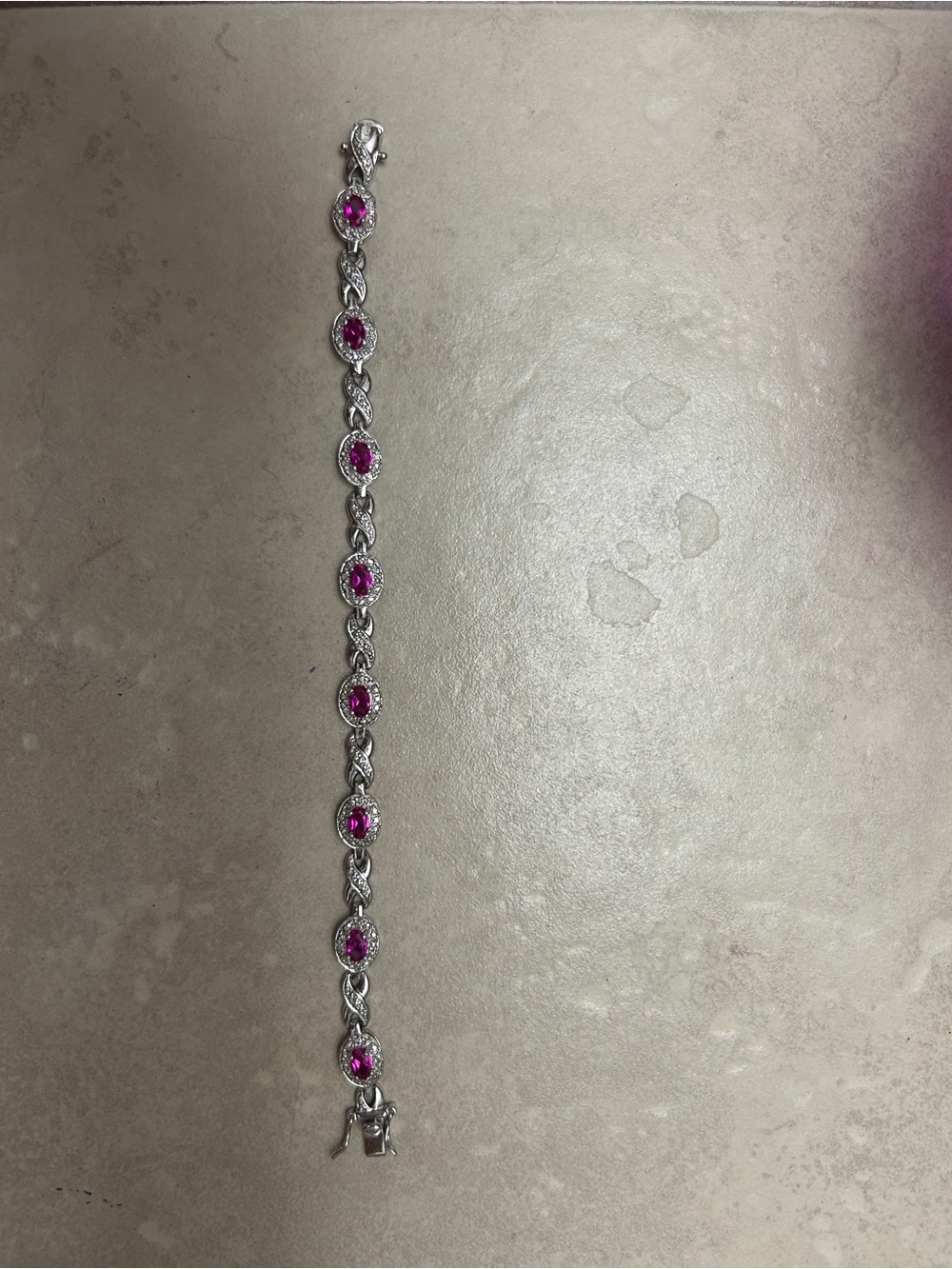 Kohl's Sterling Silver Bracelet with Pink Gemstone Stations